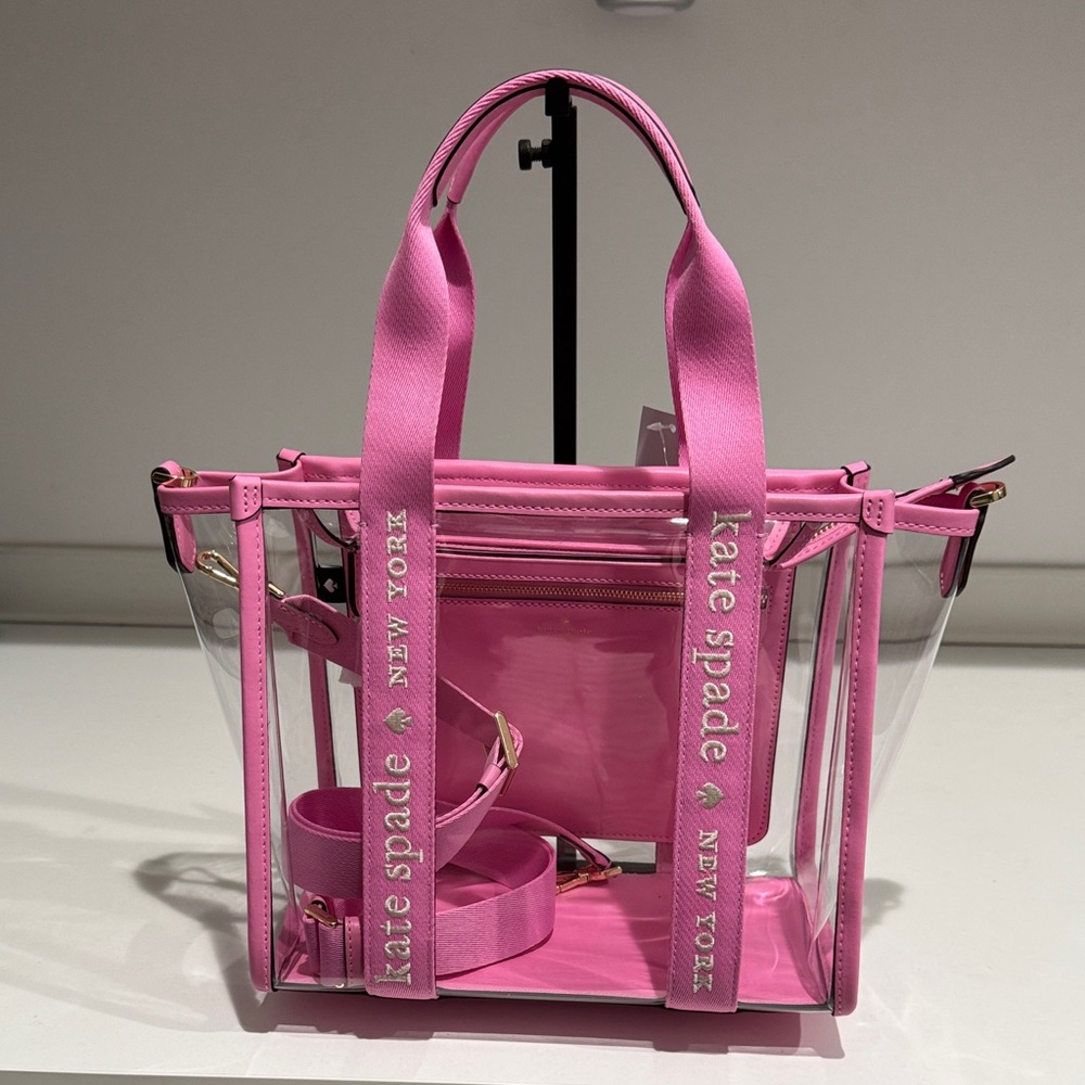 Kate Spade Pink and Clear Satchel and crossbody Bag